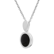 Sterling Silver Whitby Jet Bottle Top Round Necklace