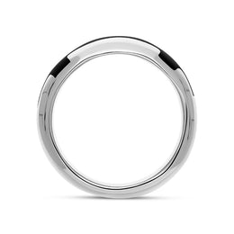 Sterling Silver Whitby Jet Double Cross Band Ring D