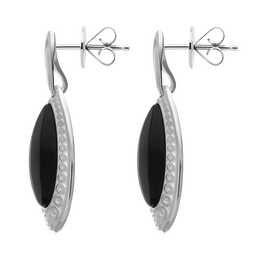 Sterling Silver Whitby Jet Graduated Pear Drop Earrings E2584_2