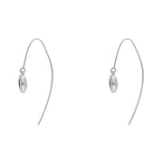 Sterling Silver Whitby Jet Heart Disc Drop Earrings, E1372_3.