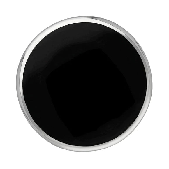 Sterling Silver Whitby Jet Jubilee Hallmark Collection Large Round Ring, R611_JFH._2