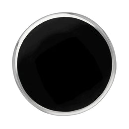 Sterling Silver Whitby Jet Jubilee Hallmark Collection Large Round Ring, R611_JFH._2