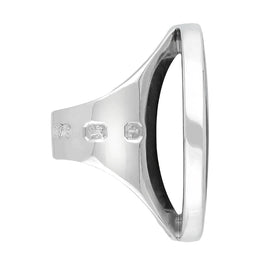 Sterling Silver Whitby Jet Jubilee Hallmark Collection Large Round Ring, R611_JFH._3