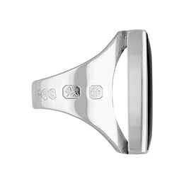 Sterling Silver Whitby Jet Jubilee Hallmark Collection Medium Oblong Ring, R065_JFH._3
