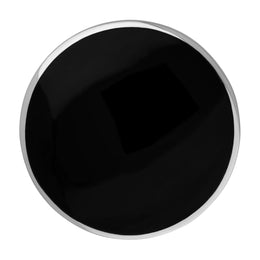 Sterling Silver Whitby Jet Jubilee Hallmark Collection Medium Round Ring, R610_JFH._2