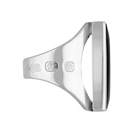 Sterling Silver Whitby Jet Jubilee Hallmark Collection Medium Square Ring, R604_JFH._3