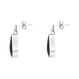 Sterling Silver Whitby Jet Large Pear Drop Earrings