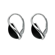 Sterling Silver Whitby Jet Open Edge Pear Drop Earrings E2536_2