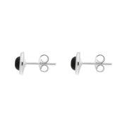 Sterling Silver Whitby Jet Round Stud Earrings, E987_2.