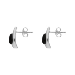 Sterling Silver Whitby Jet Small Teardrop Stud Earrings, E1893_2.