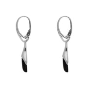 Sterling Silver Whitby Jet Tapered Marquise Drop Earrings E756_2