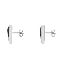 Sterling Silver Whitby Jet Triangular Stud Earrings, E343_2.