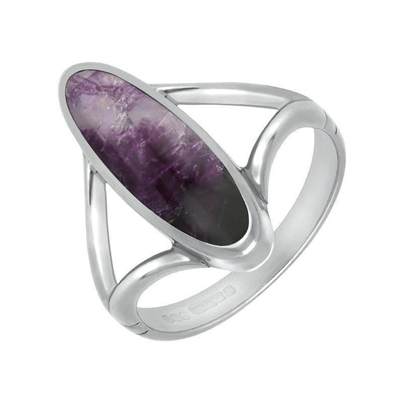 Sterling Silver Blue John Oval Split Shank Ring