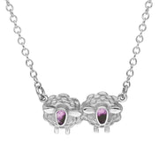 18ct White Gold Blue John Two Sheep Necklace, N1142.
